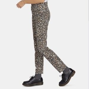 Volcom Women Skinny Jeans Leopard Print Brown 25 Casual High Waist Summer Edgy